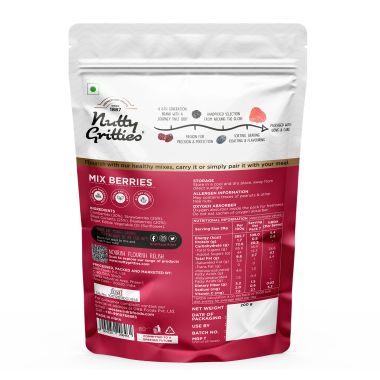 Nutty Gritties: Mix Berries - Dried Cranberries, Blueberries, Strawberries, Black Currants - 200g