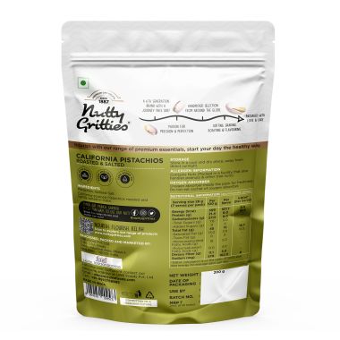 Nutty Gritties: California Roasted Pistachios, Lightly Salted and Dry Roasted - 200g