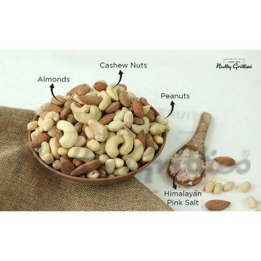 Nutty Gritties: 4PM Nut Mix, Dry-Roasted with Himalayan Pink Salt - 400g (2 Pack of 200g each)