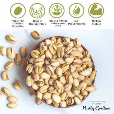 Nutty Gritties: California Roasted Pistachios, Lightly Salted and Dry Roasted - 200g