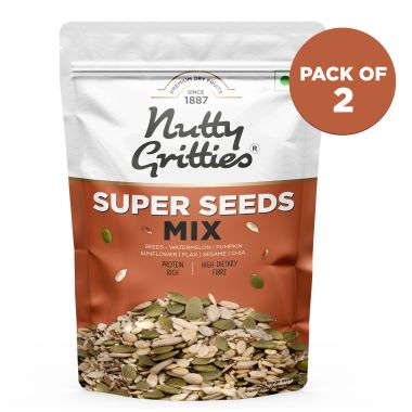 Nutty Gritties: Super Seeds Mix - Roasted - Flax, Chia, Sesame, Sunflower,...