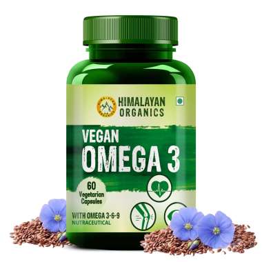 Vlado's Himalayan Organics: Omega 3 6 9 Vegan Natural Nutrition Supplement for Muscle, Bone , Heart & Skin - 60 Capsules
