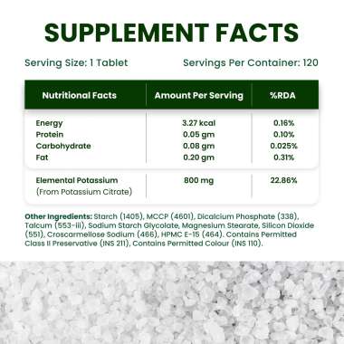 Vlado's Himalayan Organics: Potassium Citrate 800mg | Supports Nerve & Muscle Health | 120 Veg Tablets