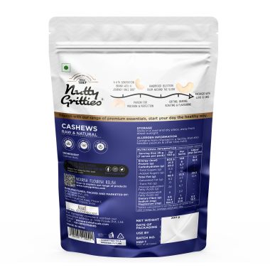 Nutty Gritties: Cashew Nuts, Whole Jumbo in size W240 - 400g (2 Pack of 200g each)