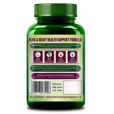 Vlado's Himalayan Organics: Plant-Based Vitamin K2 Supplement Supports Stronger Bone & Heart Health - 120 Veg Capsules