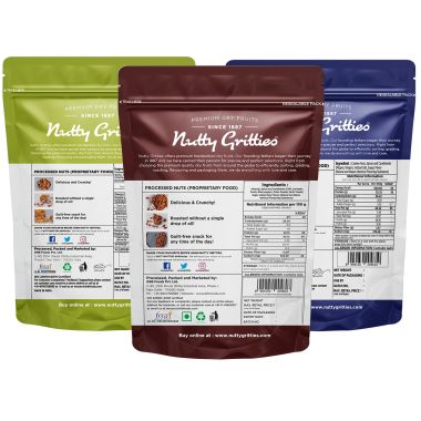 Nutty Gritties: Southern Pepper Cashews, Barbeque Almonds and Thai Chilli Blend - 600g (3 Pack of 200g each)