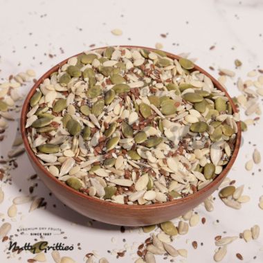 Nutty Gritties: Super Seeds Mix - Roasted - Flax, Chia, Sesame, Sunflower, Watermelon, Pumpkin Seeds -  400g (2 Pack of 200g each)