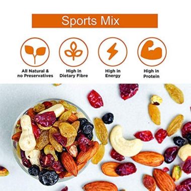 Nutty Gritties: Sports Mix, Roasted Almonds, Cashews, Pistachios, Dried Blueberries, Cranberries and Raisins - 180g (6 Pack of 30g each)