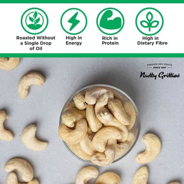 Nutty Gritties: Roasted Cashews, Lightly Salted and Dry Roasted Healthy Snack - 400g (2 Pack of 200g each)