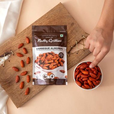 Nutty Gritties: Barbeque Almonds, Dry Roasted Non Fried and Zero Oil - 400g (2 Pack of 200g each)