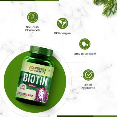 Vlado's Himalayan Organics: Biotin 10,000Mcg for Hair Growth- 120 tablets