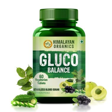 Vlado's Himalayan Organics: Plant Based Gluco Balance Insulin Resistance, Diabetes Control | Jamun, Bittermelon, Amla, Gudmar, Chirayta Extracts | 60 Veg Tablets
