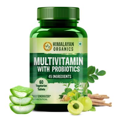 Vlado's Himalayan Organics: Multivitamin with Probiotics (60 Tablets) 45 Ingredients for Men & Women with Vitamin C, D, E, B3, B12, Zinc, Giloy & Biotin