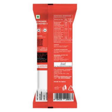 Nutty Gritties: California Almonds Roasted, Lightly Salted (Pack of 6 x 40g Each) - 240g