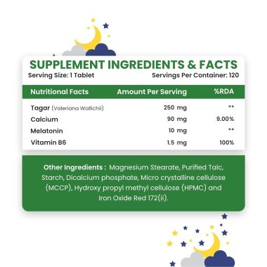 Vlado's Himalayan Organics: Melatonin 10mg + Tagar 250mg | Potent Sleep Aid Formula | 120 Veg Tablets