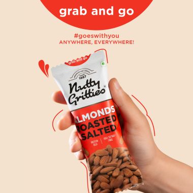 Nutty Gritties: California Almonds Roasted, Lightly Salted (Pack of 6 x 40g Each) - 240g