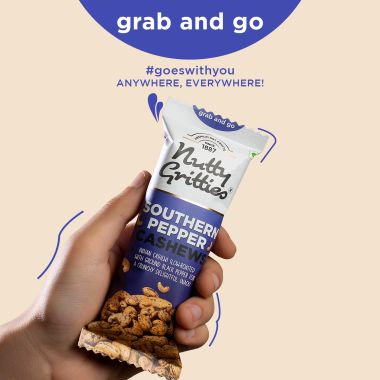 Nutty Gritties: Southern Pepper Cashews ( Pack of 6 x 40g each) - 240g