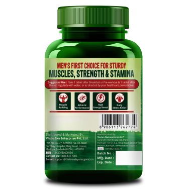 Vlado's Himalayan Organics: Testosterone Booster | Supports Muscle & Energy Boost | With Vitamin D3, Magnesium, Zinc, Tribulus, Ashwagandha & Safed Musli | 60 Veg Tabs