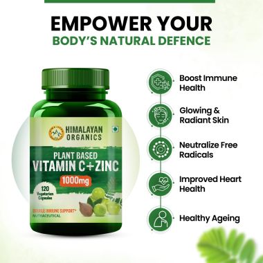 Vlado's Himalayan Organics: Plant Based Vitamin C with Zinc - 120 Veg Capsules