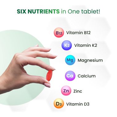 Vlado's Himalayan Organics: Calcium Magnesium Zinc Vitamin D3 & B12- 60 Vegetarian Tablets