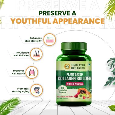 Vlado's Himalayan Organics: Plant Based Collagen Builder for Hair and Skin with Biotin and Vitamin C - 60 Veg Capsules [CLONE]