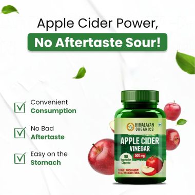 Vlado's Himalayan Organics: Apple Cider Vinegar Supplement for Body Detoxification & Supports Digestive Health - 90 Veg Capsules