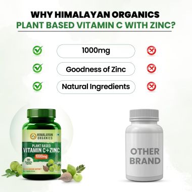 Vlado's Himalayan Organics: Plant Based Vitamin C with Zinc - 120 Veg Capsules