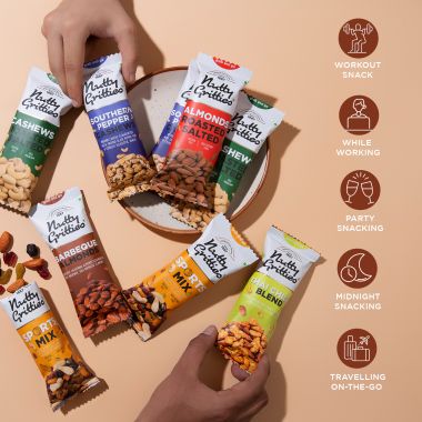 Nutty Gritties: Barbeque Almonds ( Pack of 6 x 40g each) - 240g