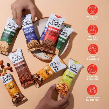 Nutty Gritties: California Almonds Roasted, Lightly Salted (Pack of 6 x 40g Each) - 240g