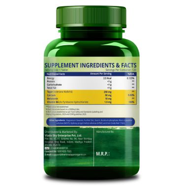 Vlado's Himalayan Organics: Melatonin 10mg + Tagar 250mg | Potent Sleep Aid Formula | 120 Veg Tablets