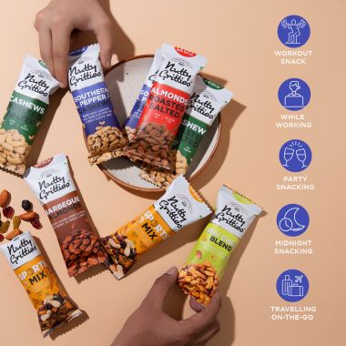Nutty Gritties: Southern Pepper Cashews ( Pack of 6 x 40g each) - 240g
