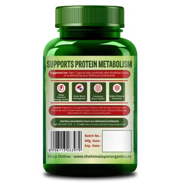 Vlado's Himalayan Organics: Plant-Based Vitamin B6 | Supports Immunity, Brain Health (120 Capsules)