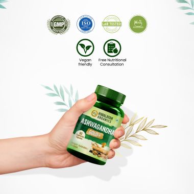 Vlado's Himalayan Organics: KSM - 66 Ashwagandha 1000Mg I KSM-66 I Boost Energy, Strength, Stamina | Helps Anxiety & Stress Relief For Men & Women (60 Capsules)