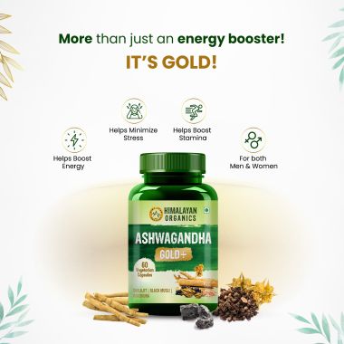 Vlado's Himalayan Organics: KSM - 66 Ashwagandha 1000Mg I KSM-66 I Boost Energy, Strength, Stamina | Helps Anxiety & Stress Relief For Men & Women (60 Capsules)