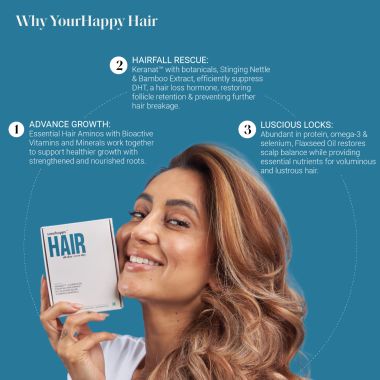 YourHappyLife: Hair Capsules with Keranat,Biotin(10000 MCG), Hair Aminos & Natural DHT Blockers- Pack of 30 capsules