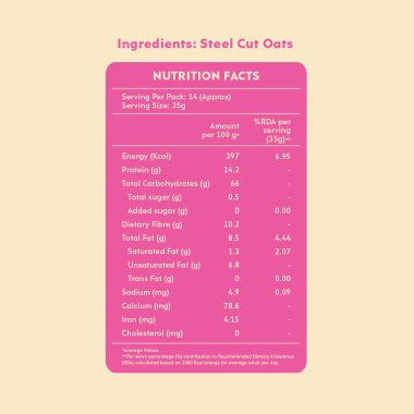 Nourish You: Steel Cut Oats 500G