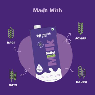 Nourish You: Plant Based Millet Milk Original 1L each (Pack of 2)