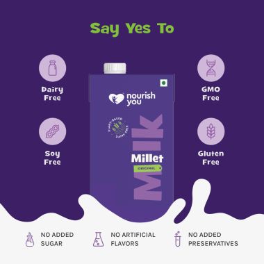 Nourish You: Plant Based Millet Milk Original 200Ml ( Pack Of 6)