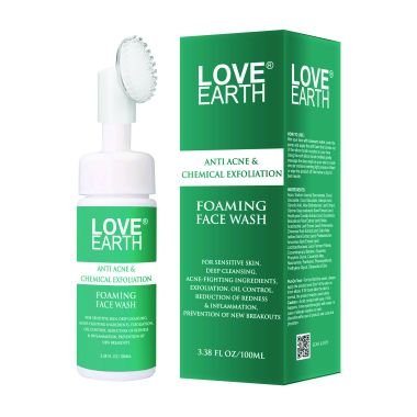 Love Earth: Anti Acne & Chemical Exfoliation Foaming Face Wash- 100ml