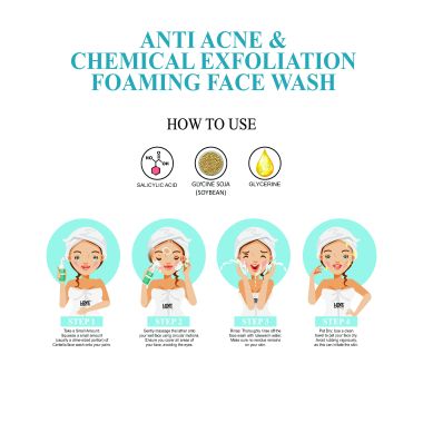 Love Earth: Anti Acne & Chemical Exfoliation Foaming Face Wash- 100ml