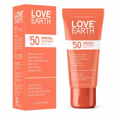 Love Earth: Mineral Sunscreen White- 50ml