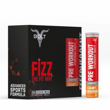 Bolt Nutrition: Nutrition Pre-Workout Effervescent Tablet |Caffeine, Beta-alanine, Taurine, and L-arginine (Tangy Orange, 14 Counts (Pack of 3)