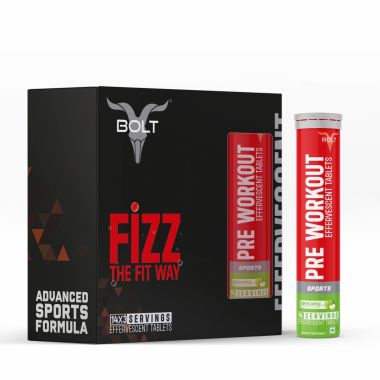 Bolt Nutrition: Nutrition Pre-Workout Effervescent Tablet |Caffeine, Beta-alanine, Taurine, and L-arginine (Green Apple Smash, 14 Counts (Pack of 3)