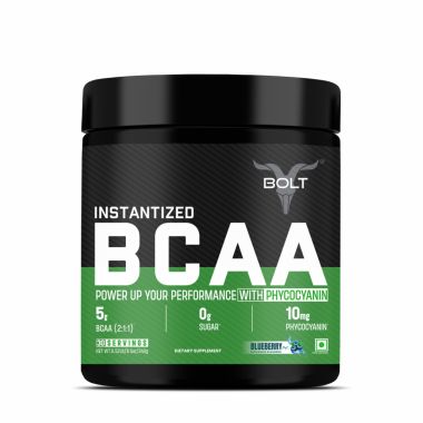 Bolt Nutrition: Nutrition BCAA 2:1:1 - 5g Vegan BCAAs, Pre/Intra/Post Workout - 240g, 30 Servings,Blueberry Blast
