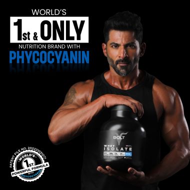 Bolt Nutrition: Nutrition 100% Whey Isolate Protein Powder | With Superfood PHYCOCYANIN |2LB/907gm (27 Servings) | Madagascar Vanilla