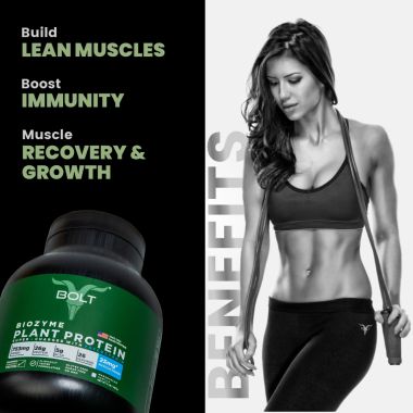 Bolt Nutrition: Biozyme Plant Protein |Complete Amino Acid Profile for muscle Support and Recovery | 2Lb/32oz, 26 Servings | Madagascar Vanilla