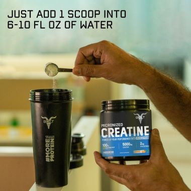 Bolt Nutrition: Micronised Creatine With Creapure Powder From Germany (Orange Tangy, 210G)