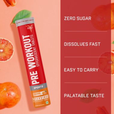 Bolt Nutrition: Nutrition Pre-Workout Effervescent Tablet |Caffeine, Beta-alanine, Taurine, and L-arginine (Tangy Orange, 14 Counts (Pack of 3)