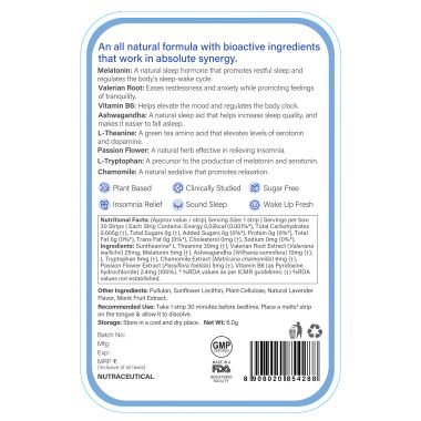 Wellbeing Nutrition: Melts Restful Sleep | Plant-Based Melatonin 5mg for Deep Sleep, Stress Relief - 30 Oral  Strips