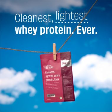 The Whole Truth: Whey Protein Isolate+Concentrate  Light Cocoa 210g (Pack of 6)  24g Protein/Sachet 6.6g BCAA  100% Authentic & No Adulteration  Clean, Light & Easy to Digest  Sample & Travel Pack